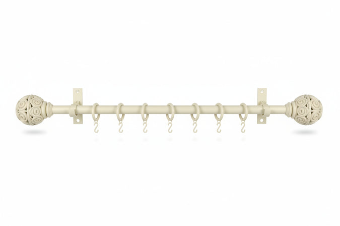 Bastone In Legno Con Accessori Ø Mm.23 Bianco Cm.120