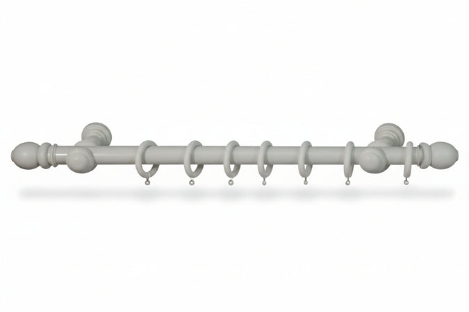Bastone In Legno Con Accessori Ø Mm.23 Bianco Cm.160