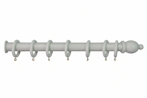 Bastone In Legno Senza Supporti Ø Mm.35 Bianco Cm.200