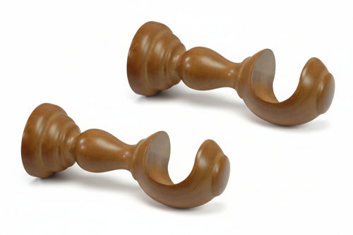 Supporto Aperto Ø Mm.35 In Legno Olmo Per Scorritenda- - Cm.10 - 2 Pezzi