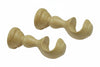 Supporto Aperto Ø Mm.35 In Legno Naturale Per Scorritenda- - Cm.10 - 2 Pezzi