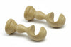 Supporto Aperto Ø Mm.35 In Legno Naturale Per Scorritenda- - Cm.18 - 2 Pezzi