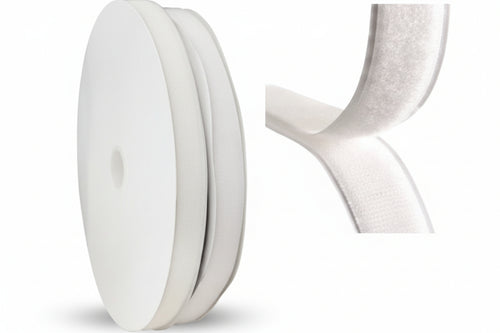 Fettuccia Velcro Bianca- - Mm.20 Maschio Adesiva - 50 Mt