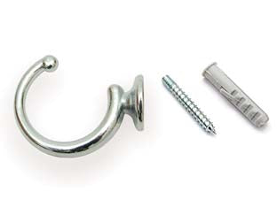 Ganci Raccoglitenda A Filo Grandi Cromo- - Mm.40 - 30 Pezzi