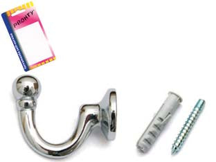 Ganci Raccoglitenda Grandi Cromo In Blister- - Mm.37, In Bl.2 Pz. - 6 Blister