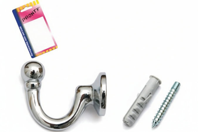 Ganci Raccoglitenda Grandi Cromo In Blister- - Mm.37, In Bl.2 Pz. - 6 Blister