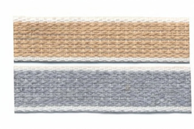 Cintino Cotone Avana E Grigio Per Avvolgibili- - Mt.50X Mm.22H. In Rotolo Gr.20 Per Metro - 50 Mt