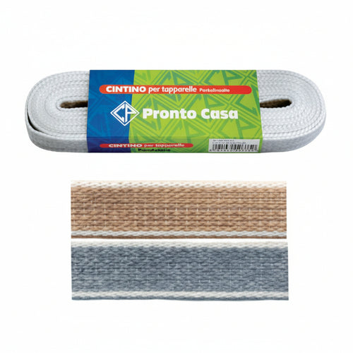 Cintino Cotone Avana E Grigio Per Avvolgibili In Matassine- - Mt.7,5X Mm.22H. In Matassina Gr.30 Per Metro - 12 Matassa