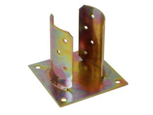 Supporto A Pavimento Con Piastra Per Palo Tondo- - Base Mm.150X150 Per Trave Ø Mm.100 - 2 Pezzi Quality