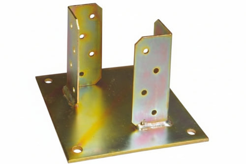 Supporto A Pavimento Con Piastra Per Trave- - Base Mm.150X150 P/Trave Da Mm.60X60X130H. - 2 Pezzi Quality