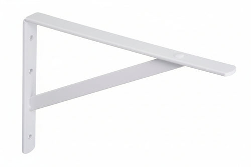 Mensola Pesante Verniciata Bianca Con Saetta- - Mm.400X30X240H. Spessore Mm.5 - 2 Pezzi