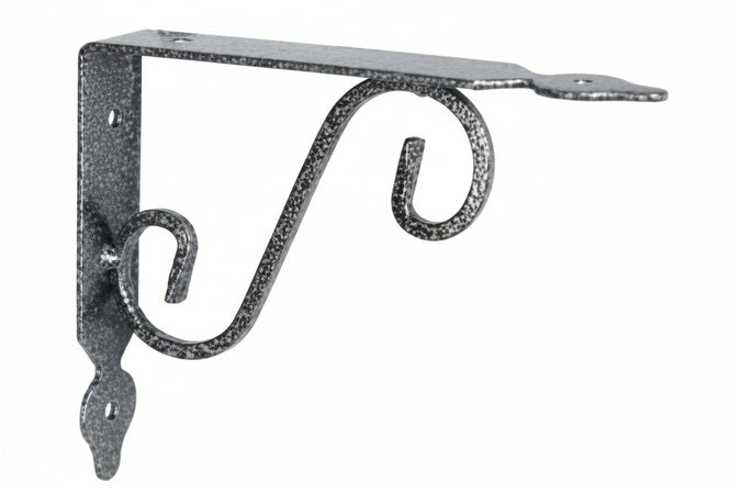 Mensole Ornamentali Brackets Extra Strong Nero/Argento- - Mm.140X25X110H. (5X4) - 2 Pezzi