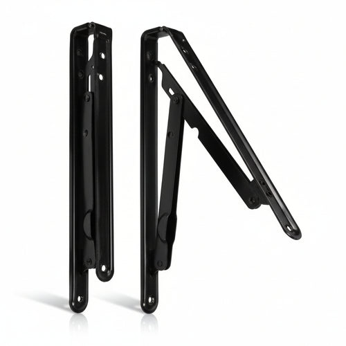 Mensole Pieghevoli Nere- - Mm.200X200 Colore Nero - 2 Pezzi