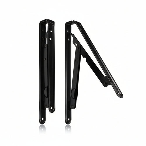 Mensole Pieghevoli Nere- - Mm.300X300 Colore Nero - 2 Pezzi
