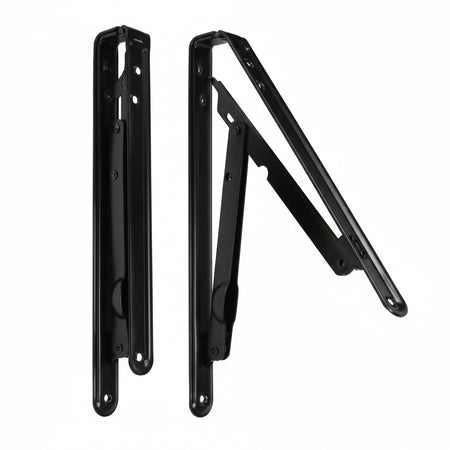 Mensole Pieghevoli Nere- - Mm.400X400 Colore Nero - 2 Pezzi