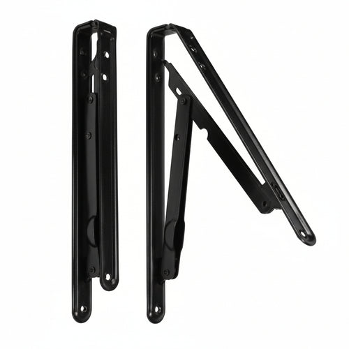 Mensole Pieghevoli Nere- - Mm.400X400 Colore Nero - 2 Pezzi