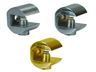 Mensole A Morsetto Fresata- - Mm.23X23H. Cromo Satinato - 4 Pezzi