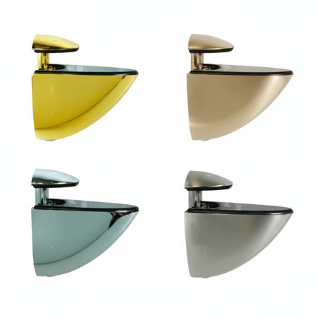 Mensola A Morsetto Sole- - Mm.55X45H. - Apertura Max Mm.15 Oro Lucido - 2 Pezzi