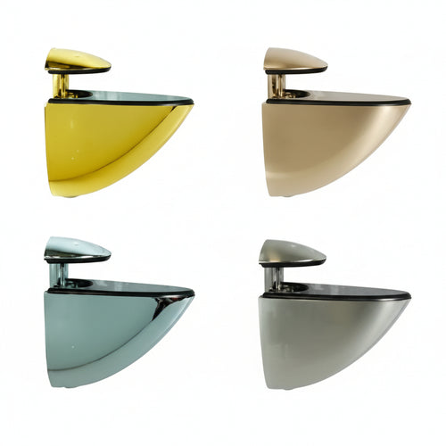 Mensola A Morsetto Sole- - Mm.55X45H. - Apertura Max Mm.15 Oro Lucido - 2 Pezzi