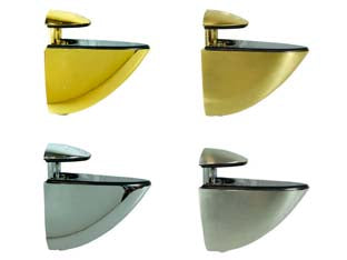 Mensola A Morsetto Sole- - Mm.55X45H. - Apertura Max Mm.15 Cromo Lucido - 2 Pezzi