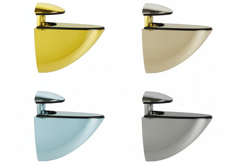 Mensola A Morsetto Sole- - Mm.75X55H. - Apertura Max Mm.30 Nichel Satinato - 2 Pezzi