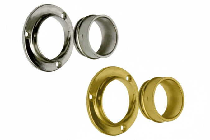 Reggitubo Per Armadio A Ghiera Svitabile- - Ø Mm.18, Cromato - 5 Pezzi