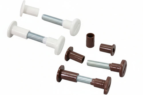 Viti Di Giunzione In Nylon E Acciaio Zincato- - Lunghezza Mm.30/40 Bianche - 50 Pezzi