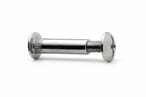 Viti Di Giunzione Per Mobili In Acciaio Nichelato- - Ø Mm.8X31H. - Testa Ø Mm.14 - Vite Ø Mm.6X15 Ma - 200 Pezzi