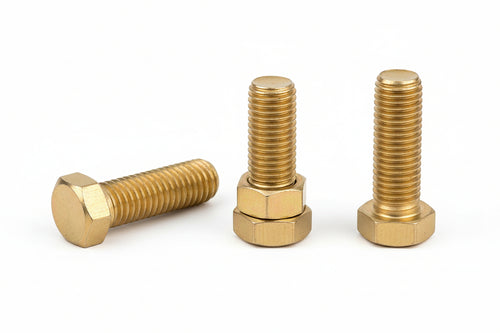 Viti A Cannocchiale In Ottone- - Ø Mm.6X50H. - Testa Ø Mm.12 - Vite Ø.Mm.5X11 Ma - 10 Pezzi