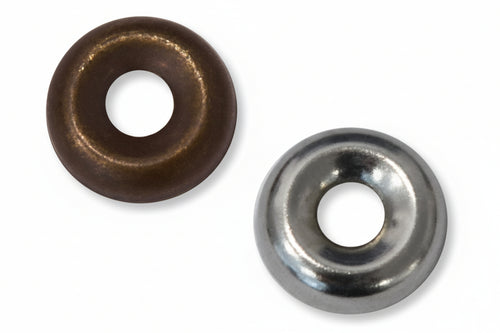 Orli Sottovite- - Ø Est.Mm.14 - Foro Ø Int.Mm.5 Ferro Bronzato - 1000 Pezzi