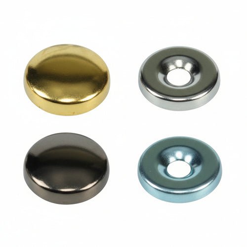 Borchie Copriviti Bombate- - Ø Mm.14 Ottone Lucido - 200 Pezzi