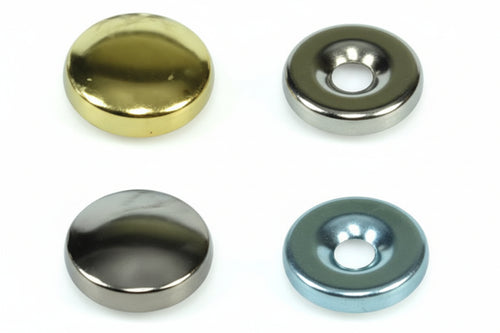 Borchie Copriviti Bombate- - Ø Mm.16 Ottone Nichelato - 200 Pezzi