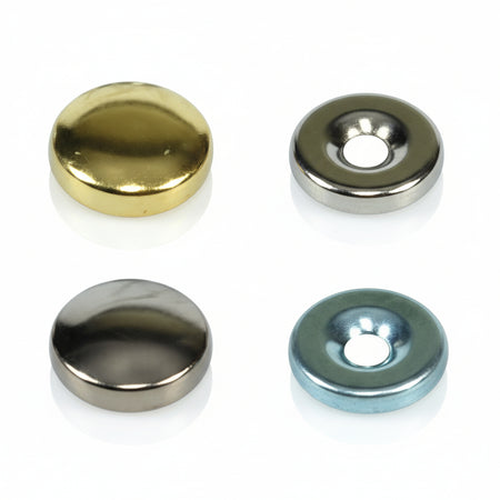 Borchie Copriviti Bombate- - Ø Mm.18 Ottone Nichelato - 200 Pezzi