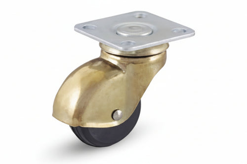Ruote A Cuffia Girevole In Gomma Con Piastra Girevole 210- - Ø Mm.35X18 Piastra Mm.40X40 Mm.50H. Port. Kg.15 - 4 Pezzi Avo