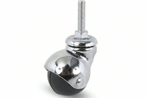 Ruote Sferiche In Gomma Con Perno 165B- - Ø Mm.40 Perno Ø Mm.8X30 Mm.63H. Port. Kg.30 - 4 Pezzi Avo