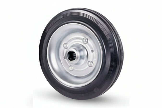 Ruote Industriali In Gomma 112 Ø Mm.80X25 Foro Ø Mm.12 Port. Kg.50 Avo