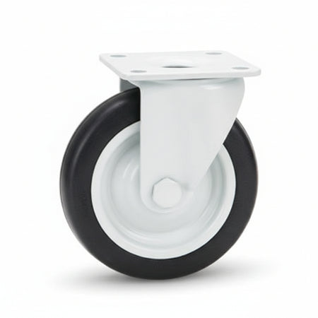 Ruote Industriali In Gomma Con Piastra Fissa 80A Ø Mm.200X50 Piastra Mm.140X110 235H. P. Kg.205 Avo