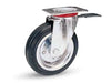 Ruote Industriali In Gomma Con Piastra Girevole E Freno 80Bis Ø Mm.100X30 Piastra Mm.100X85 128H. P. Kg.70 Avo