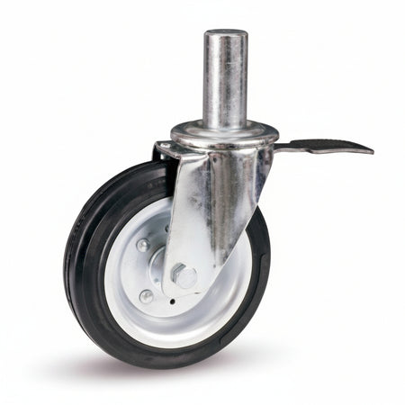 Ruote Industriali Gomma E Perno Girevole Freno Tubo Innocenti80Bisbi Ø Mm.200X50 Mm.155H. Port. Kg.205 Avo