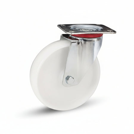 Ruote Industriali In Poliammide C/Piastra Girevole Gabbia Rulli 118Bis Ø Mm.200X50 Piastra Mm.140X110 235H. P. Kg.300 Avo