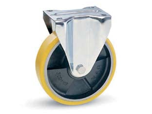 Ruote Industriali In Poliuretano Nucleo Ghisa Piastra Fissa 22Sea Ø Mm.150X30 Piastra Mm.100X85 181H. P. Kg.200 Avo