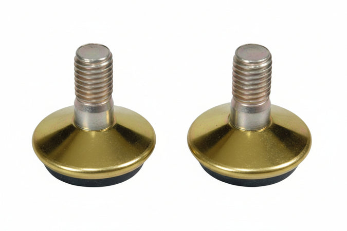 Piedino Registrabile Girevole Acciaio Ottonato- - Ø Mm.8 Ma Larghezza Base Ø Mm.32 - 25 Pezzi