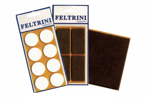 Feltrini Adesivi- - Tondi Ø Mm.18 Colore Bianco - 50 Blister Cp