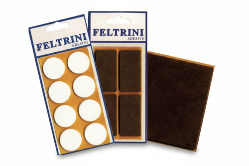Feltrini Adesivi- - Quadri Mm.20X20 Colore Bianco - 50 Blister Cp