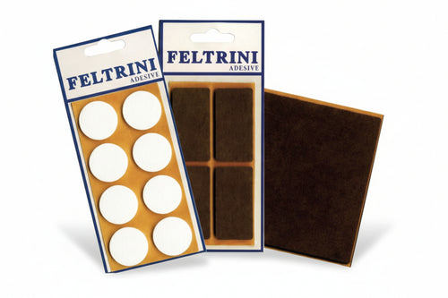 Feltrini Adesivi- - Quadri Mm.25X25 Colore Bianco - 50 Blister Cp