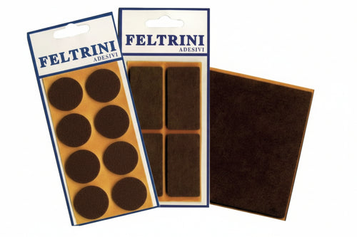 Feltrini Adesivi- - Tondi Ø Mm.20 Colore Marrone - 50 Blister Cp