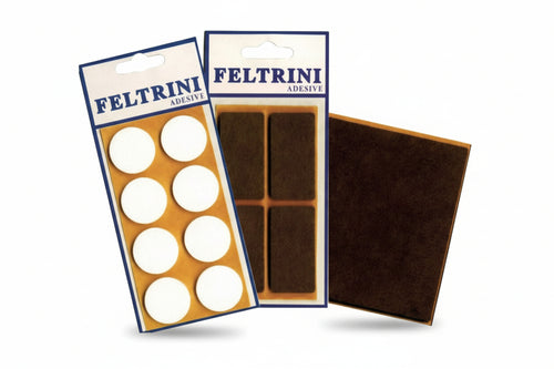 Feltrini Adesivi- - Quadri Mm.50X100 Colore Marrone - 50 Blister Cp
