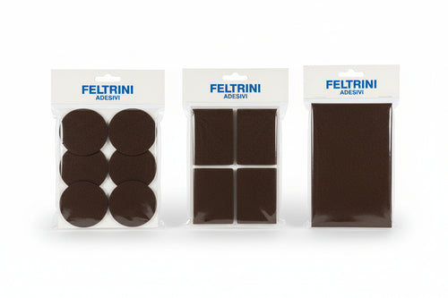 Feltrini Adesivi- - Quadri Mm.100X100 Colore Marrone - 50 Blister Cp
