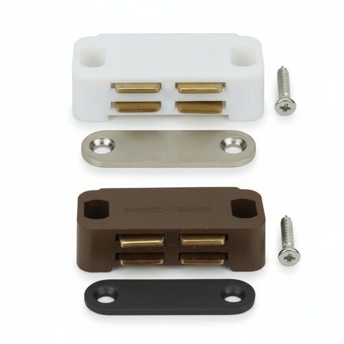 Cricchetti Magnetici Piccoli- - Mm.35X15X12H. Attrazione Kg.3 Bianco (Uc9) - 12 Pezzi Varec