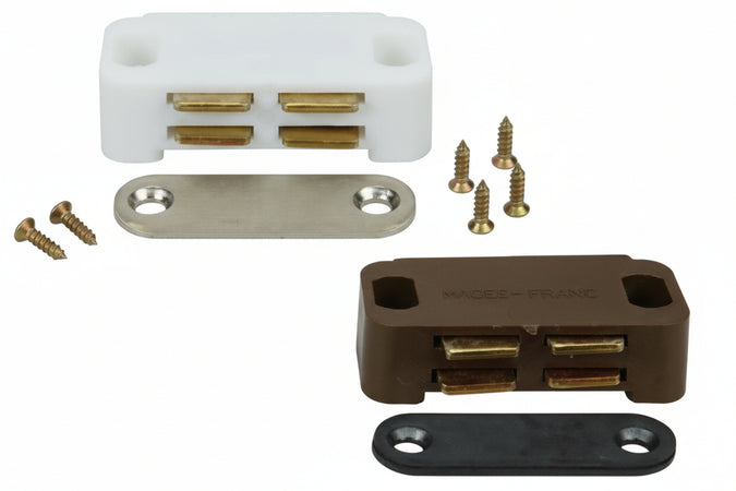 Cricchetti Magnetici Piccoli- - Mm.45X21X13H Attrazione Kg.3,5 Marrone Ucn10 - 12 Pezzi Varec